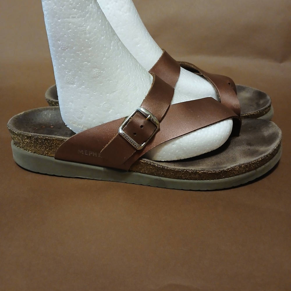 Mephisto Helen sandals 8.5 (39)  metallic rose gold buckle strap Slip On